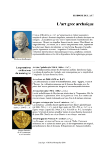 L`art grec archaïque - CRDP de l`académie de Montpellier
