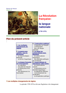La Révolution française: la langue nationale