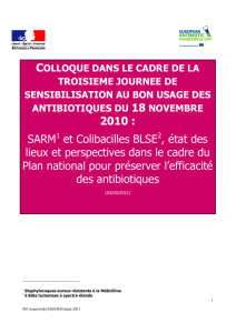 actes colloque SARM coli BLSE 01122010