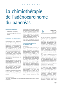 La chimiothérapie de l`adénocarcinome du pancréas