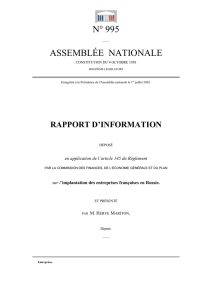 L`implantation des entreprises françaises en Russie