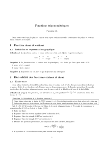 Fonctions trigonométriques 1 Fonction sinus et cosinus 2