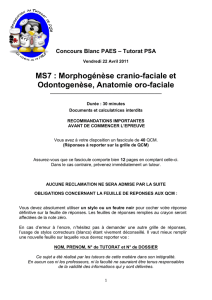 MS7 : Morphogénèse cranio-faciale et Odontogenèse, Anatomie oro