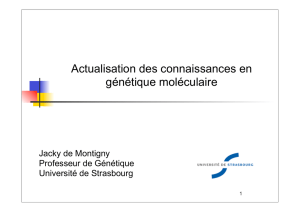 Actualisation des connaissances en génétique moléculaire