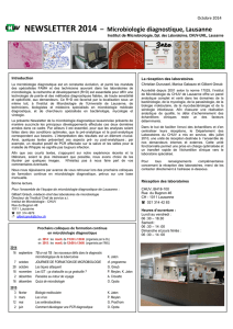 NEWSLETTER 2014 – Microbiologie diagnostique, Lausanne
