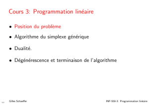 Cours 3: Programmation linéaire