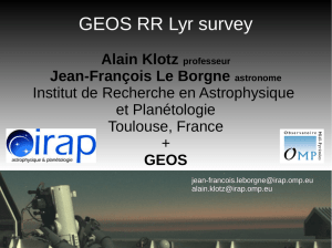 GEOS RR Lyr survey