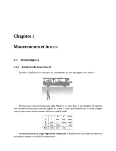 Chapitre 7 Mouvements et forces