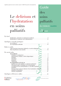 Le delirium et l`hydratation en soins palliatifs