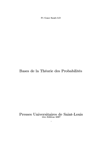 Bases de la Théorie des Probabilités Presses Universitaires de