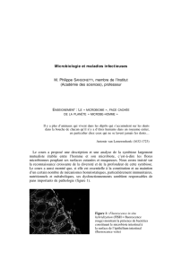 Microbiologie et maladies infectieuses M. Philippe sansonettI