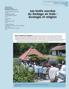 Les forêts sacrées du Kodagu en Inde : écologie et - Agritrop