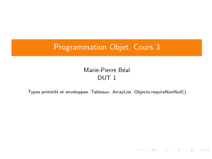 Programmation Objet. Cours 3