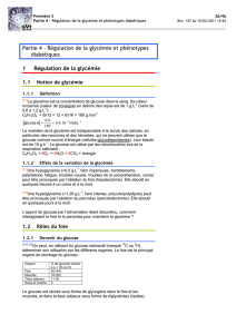 Partie 4 - Régulation de la glycémie et phénotypes