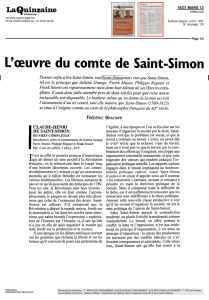 L`œuvre du comte de Saint-Simon