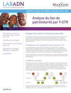 Analyse du lien de patrilinéarité par Y-STR