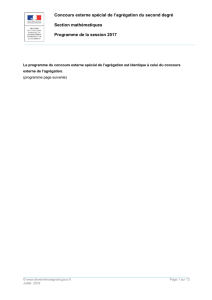 Le programme du concours externe spécial de l`agrégation de