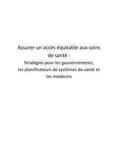 Assurer un accès équitable aux soins de santé