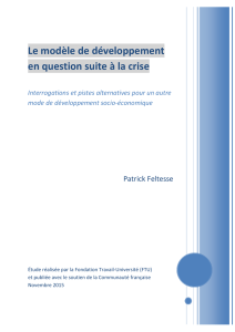 Le modèle de développement en question suite à la crise