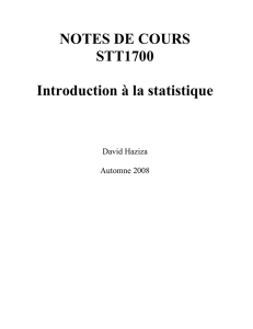 NOTES DE COURS STT1700 Introduction à la statistique