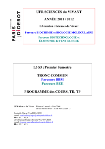 plaquette L3S5 2011-2012 - Université Paris Diderot