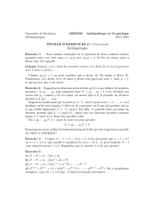 Arithmétique - Institut de Mathématiques de Bordeaux