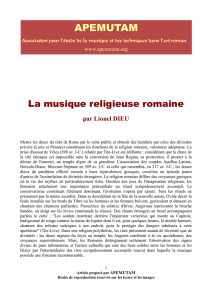 la musique religieuse a rome dans l`antiquite