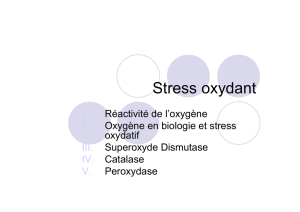 Stress oxydant - Institut des Métaux en Biologie de Grenoble
