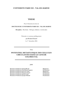 POTENTIEL METASTATIQUE DES CELLULES CIRCULANTES