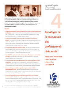 Avantages de la vaccination des professionnels de la santé