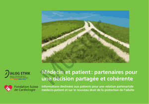 Médecin et patient : partenaires pour une décision