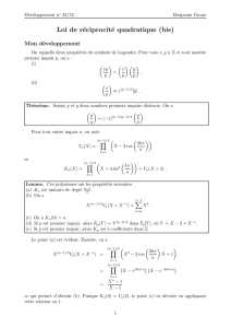 Loi de réciprocité quadratique (bis)