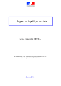 Rapport sur la politique vaccinale - Ministère des Affaires sociales et