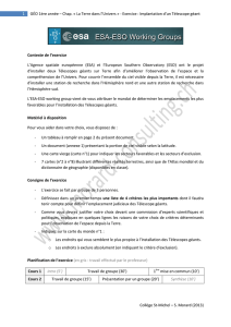 Implantation d`un Télescope géant