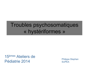 Troubles psychosomatiques « hystériformes