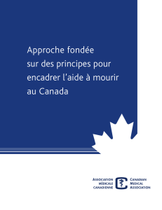 Approche fondée sur des principes pour encadrer l`aide à mourir au