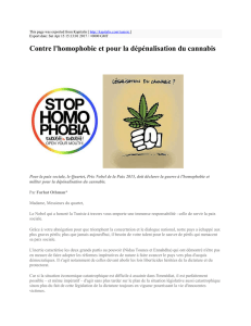 Contre l`homophobie et pour la dépénalisation du cannabis