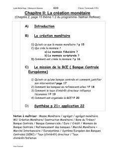 La création monétaire