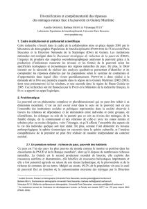 Diversification et complémentarité des réponses