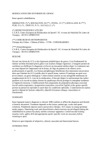 reeducation des entorses du genou