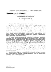 PRESENTATION ET PROGRAMME DU COLLOQUE DE CERISY