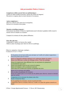 Aide personnalisée Maths et Sciences. Compétences ciblées