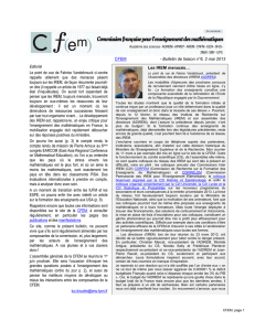 Bulletin de liaison n°6, 2 mai 2013 Editorial Le point de vue de