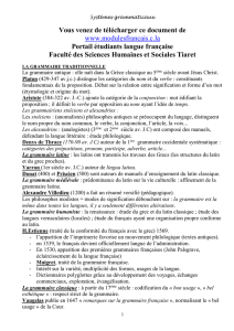 systemes grammaticaux - Faculté des Sciences Humaines et