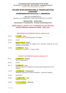Programme Tours 2012 - Faculté de Médecine de Tours