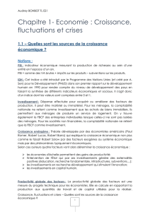 1.1 – Quelles sont les sources de la croissance économique