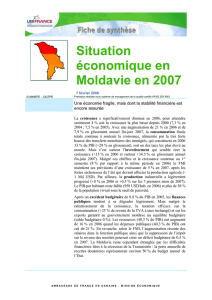 Situation économique en Moldavie en 2007