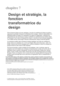 chapitre 7 Design et stratégie, la fonction transformatrice du design