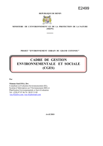 6.- Impacts environnementaux et sociaux potentiels du projet