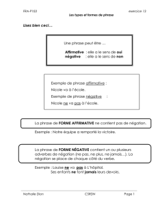 22 Exercice 13 Les types et formes de phrases